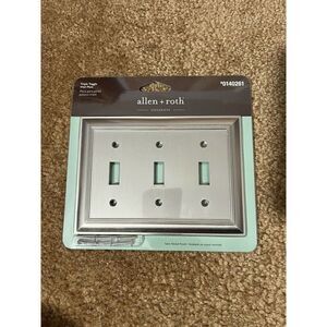 Allen + Roth Triple Toggle Wall Plate Satin Nickel Finish #0140261